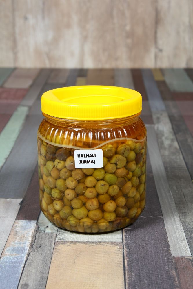 YEŞİL ZEYTİN HALHALİ KIRMA (1 KG SALAMURA)